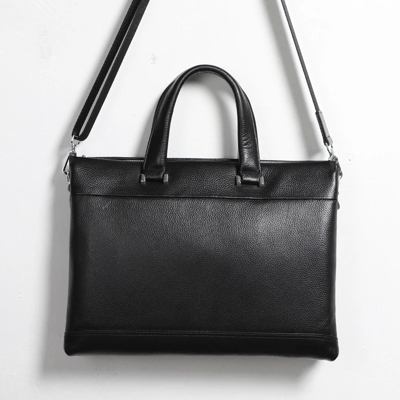 Большой мужской портфель из натуральной кожи сумка для ноутбука 14 дюймов через