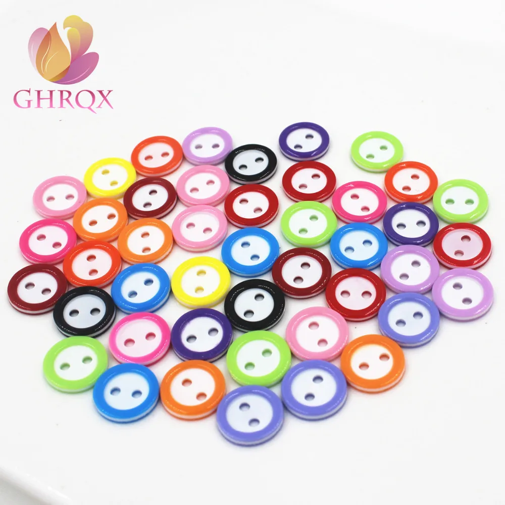 Разноцветные полосатые детские пуговицы разноцветная круглая форма из смолы с 2