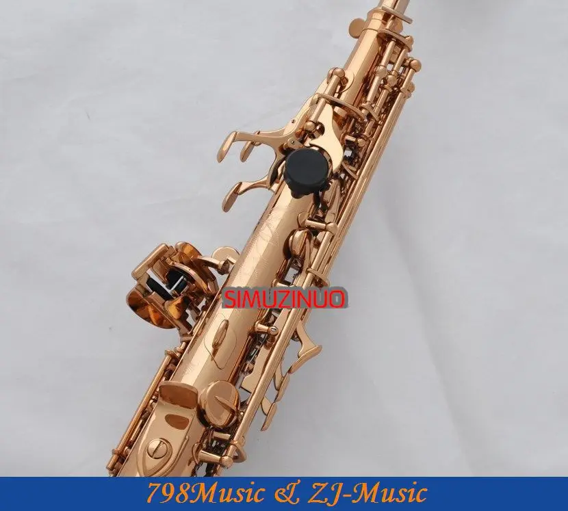 

Professional Rose Gold Plated Straight Soprano Sax Saxophone High F# G NEW