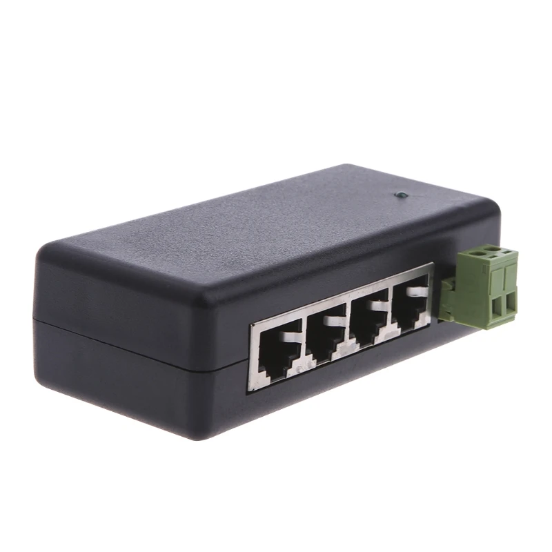 4 порта POE инжектор для видеонаблюдения IP камеры питания через Ethernet
