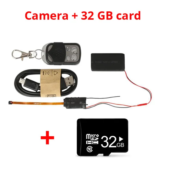 Мини DIY камера 1080P маленькая камера видео голос DVR записывающее устройство детектор движения gizli kamera мини видеокамера+ пульт дистанционного управления - Цвет: Camera add 32gb card
