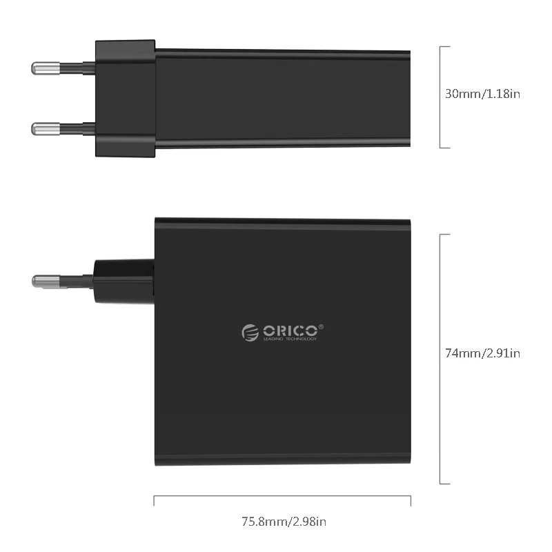 ORICO DCW-4U 4-Порты стены USB телефон Зарядное устройство 5V2. 4A* 4 6A30W всего Выход мобильного телефона путешествия Зарядное устройство для смартфонов
