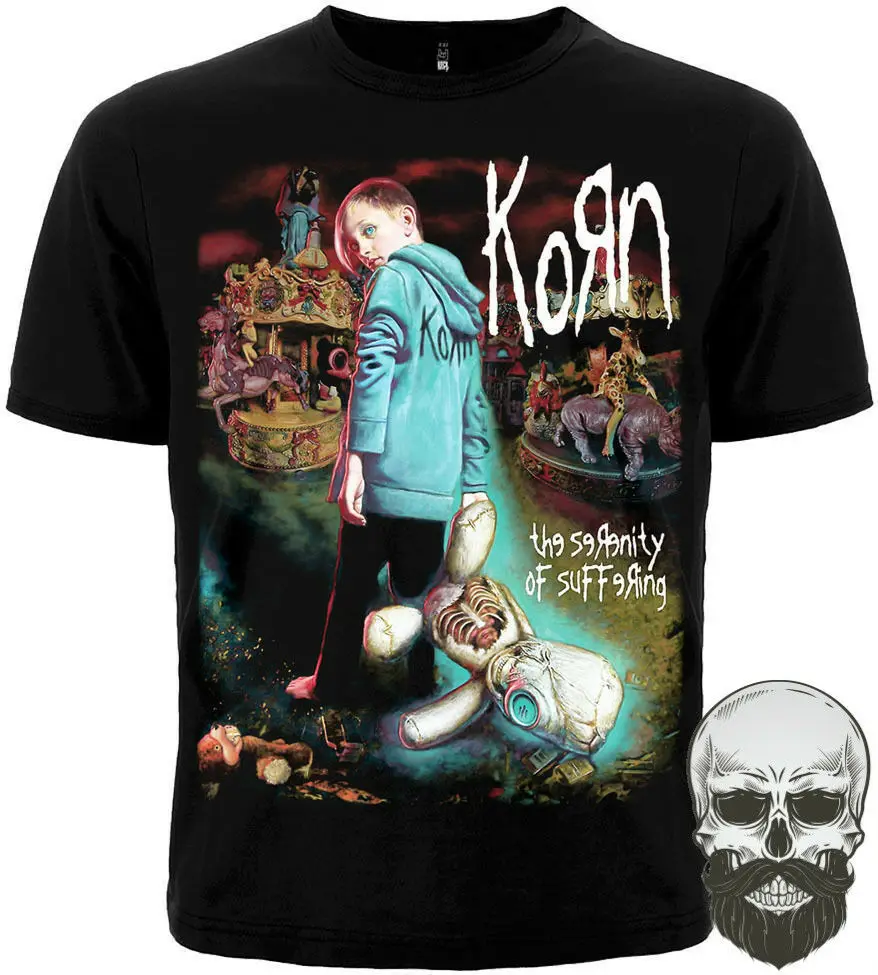 Футболка KORN &quotбеззаботность страдать&quot. Новые. разные размеры. Металлический