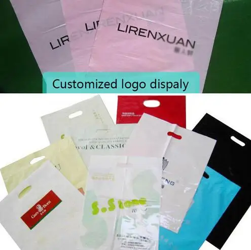 Wholesale Custom printed logo white plastic gift bags with handle packaging bag lot carrier for shopping | Дом и сад
