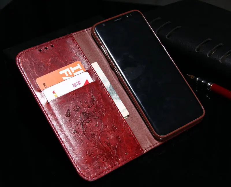 Чехол-бумажник с откидной крышкой для Samsung Galaxy S8 / Plus кожаный чехол тиснением S7 S6