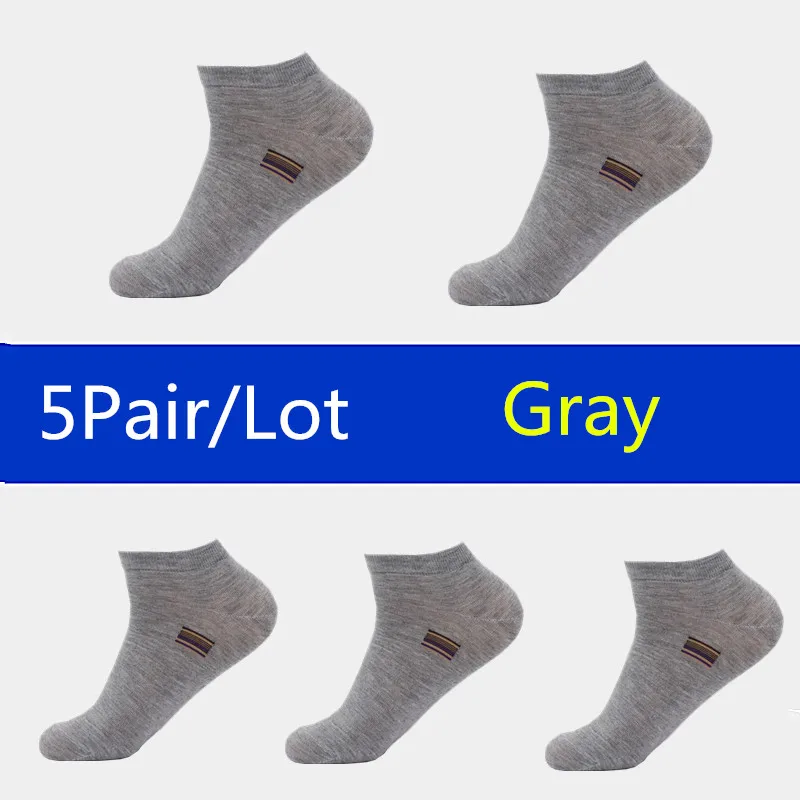 WZ004-grey-5pairs 5 пар/лот сезон: весна–лето Для мужчин Хлопковые короткие носки для Для Мужчин's Бизнес Повседневное короткие мужские носки тапочки Meias - Цвет: WZ004-grey-5pairs