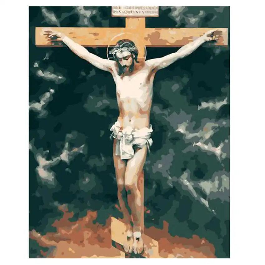 Jesus painting 49 Diy живопись по номерам, картины по номерам, настенные картины, чай время Женщины Цифровая живопись маслом - Цвет: Jesus painting 49