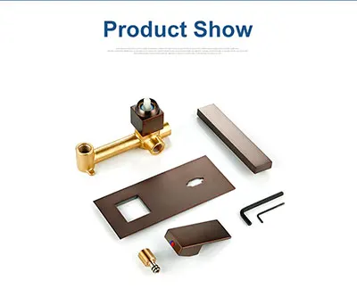 Bronze Bathroom Brass Wall Mounted Square Basin Faucet Single Handle Mixer Tap Hot& Cold Water Diverter Tap Modern Sink Faucet