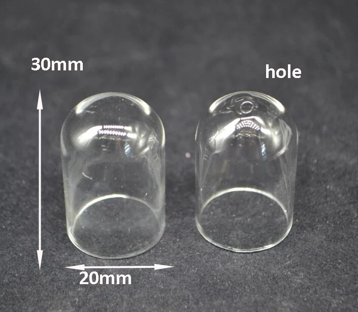 20 шт./лот 30*20 мм прозрачный стеклянный глобус с отверстием в форме чашки