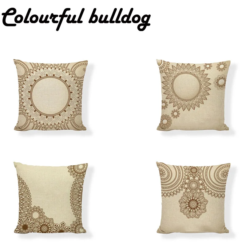 Чехол для подушки в стиле ретро с изображением листьев 43*43 см|cushion cover|beige cushion
