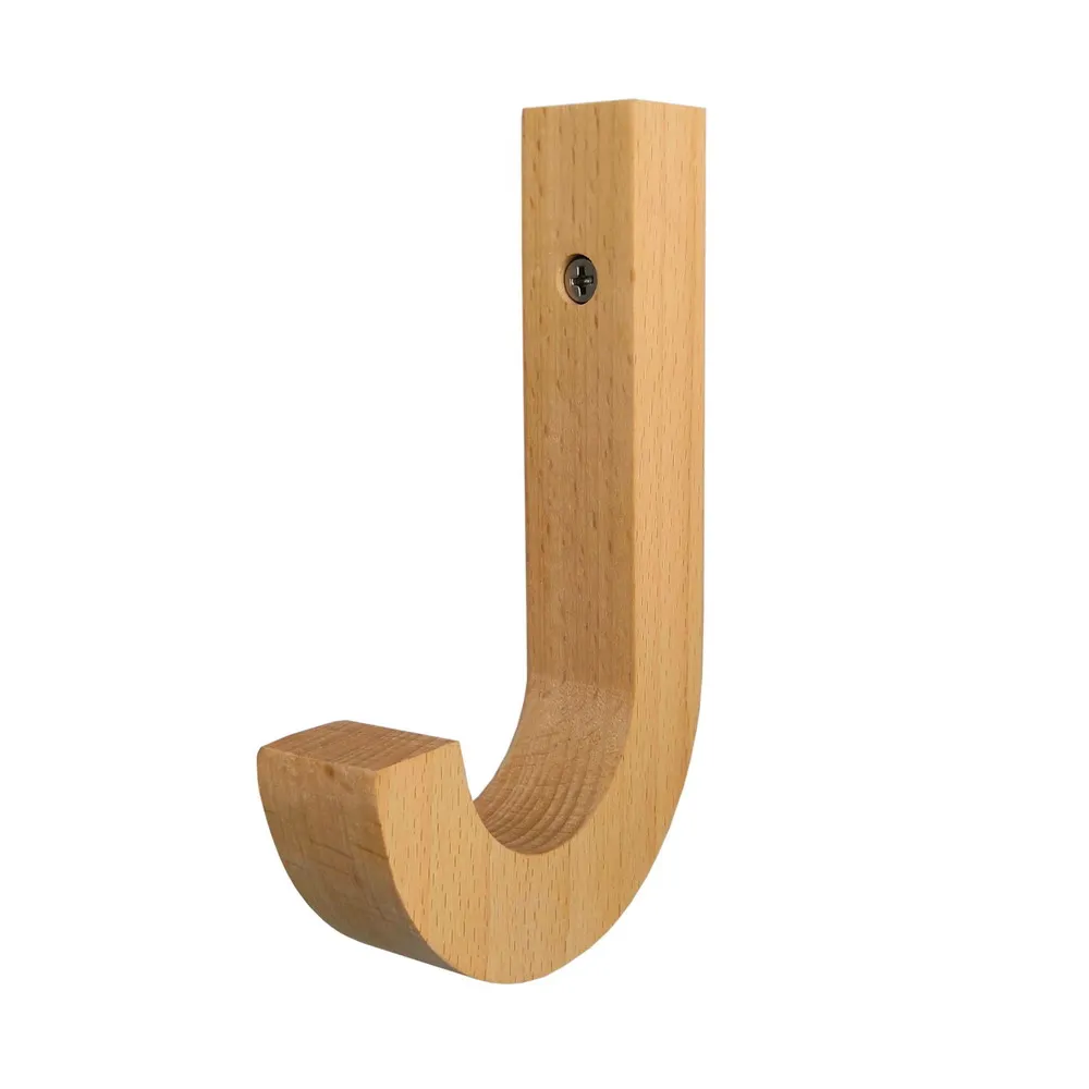 Wood Креативный крючок, вешалка для спальни, специальная буква J дизайн, современный стиль J декоративный крючок, J деревянный крючок, несущий 10 кг - Цвет: Wood