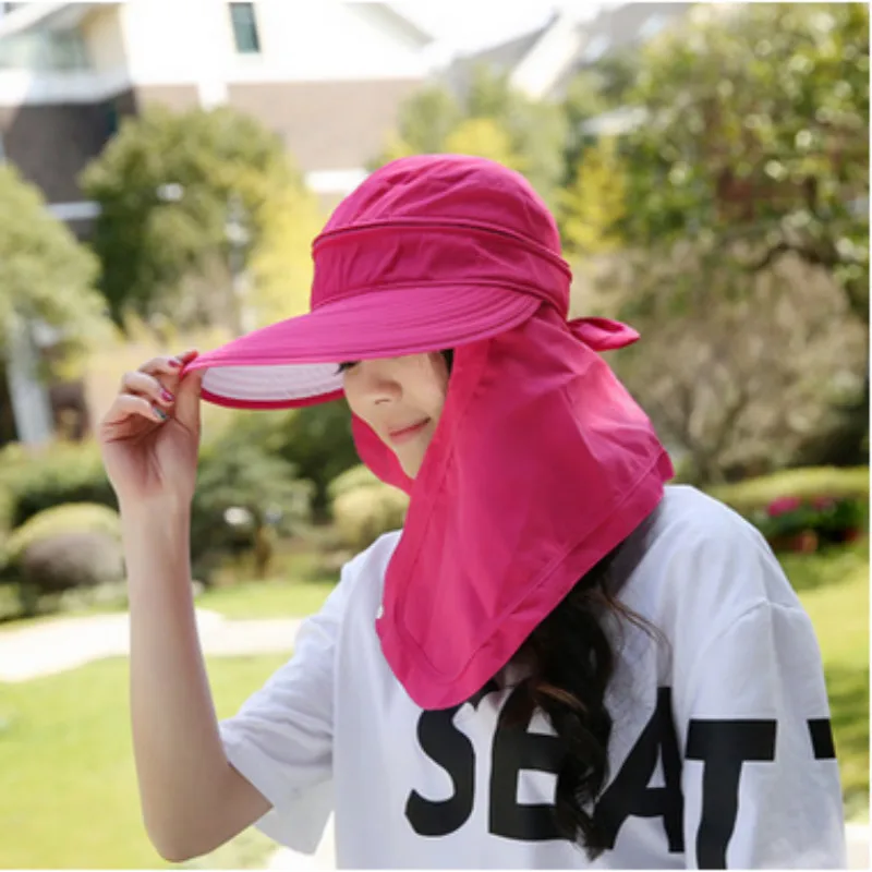 Пляжная шляпа с большими полями съемная Солнцезащитная УФ-защитой для девушек