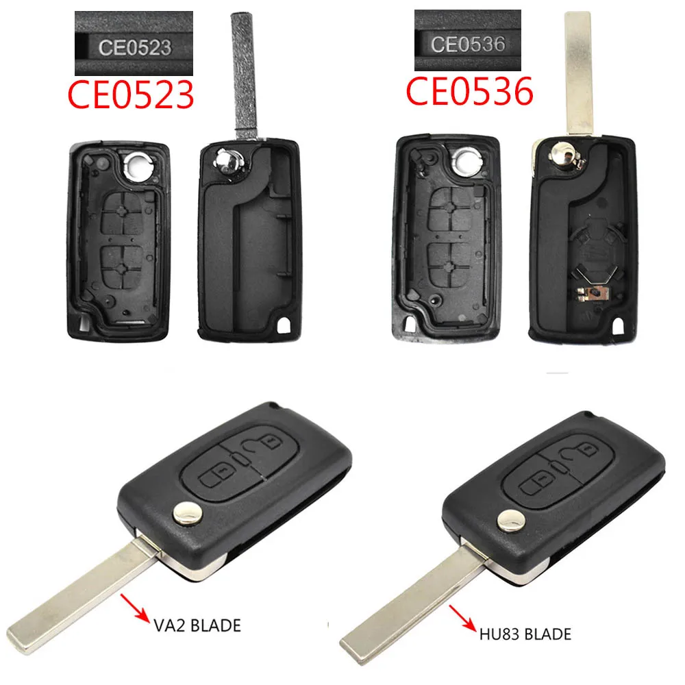 Для peugeot 308 207 307 3008 5008 807 для Citroen C2 C3 C4 C5 C6 C8 ключи Дистанционного флипа ключа оболочки чехол 2 кнопки CE0523 CE0536
