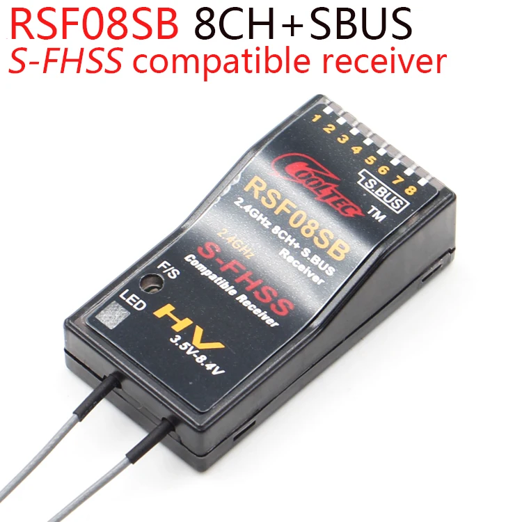 CoolTech RSF08SB 04SB 4CH 8CH S-FHSS SBUS совместимый приемник для Futaba 10J 8J 6J 4GRS 4PX 18SZ фиксированное крыло/планеры/автомобиль/лодка