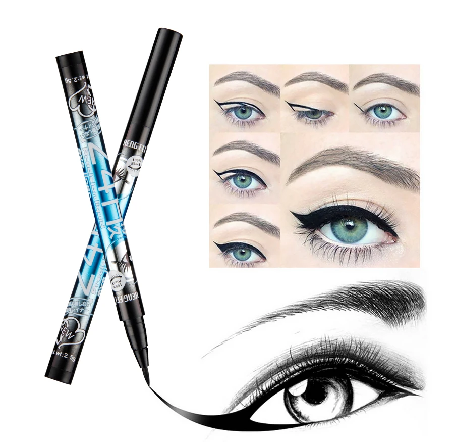 2 шт жидкая подводка для глаз Карандаш Водостойкий карандаш Yeux Black lapiz de ojos Стойкая подводка для глаз карандаш Хороший макияж Красота Косметика