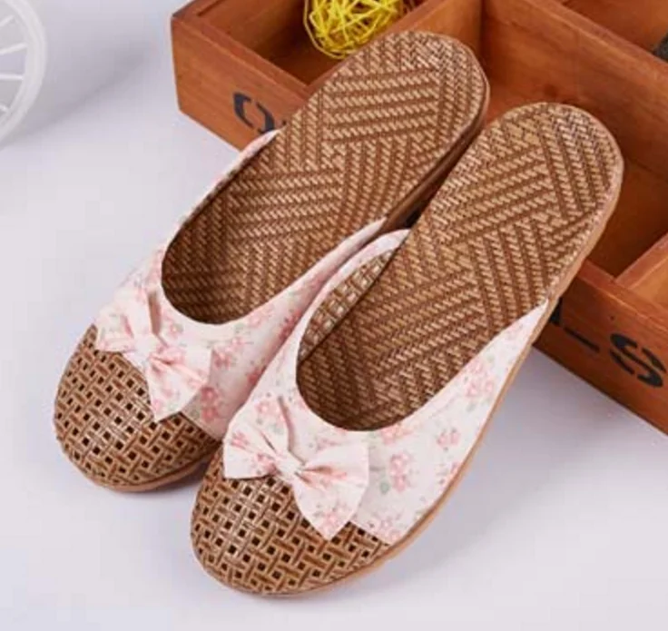2018 новые женские тапочки на плоской подошве льняные домашние Тапочки для ванной