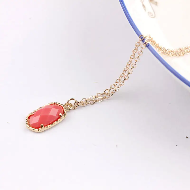 Gold Coral Золотая цепочка, вертикальное мини овальное колье, ожерелье для женщин, модное, известный бренд, ювелирное изделие, Осеннее Ожерелье - Окраска металла: Gold Coral