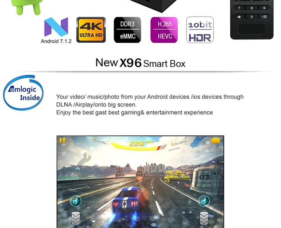 FANGTUOSI X96 X96W Smart tv box android 7,1 2 Гб 16 Гб четырехъядерный процессор Amlogic S905W 4K 2,4 ГГц WiFi медиаплеер 1 ГБ 8 ГБ ТВ-приставка