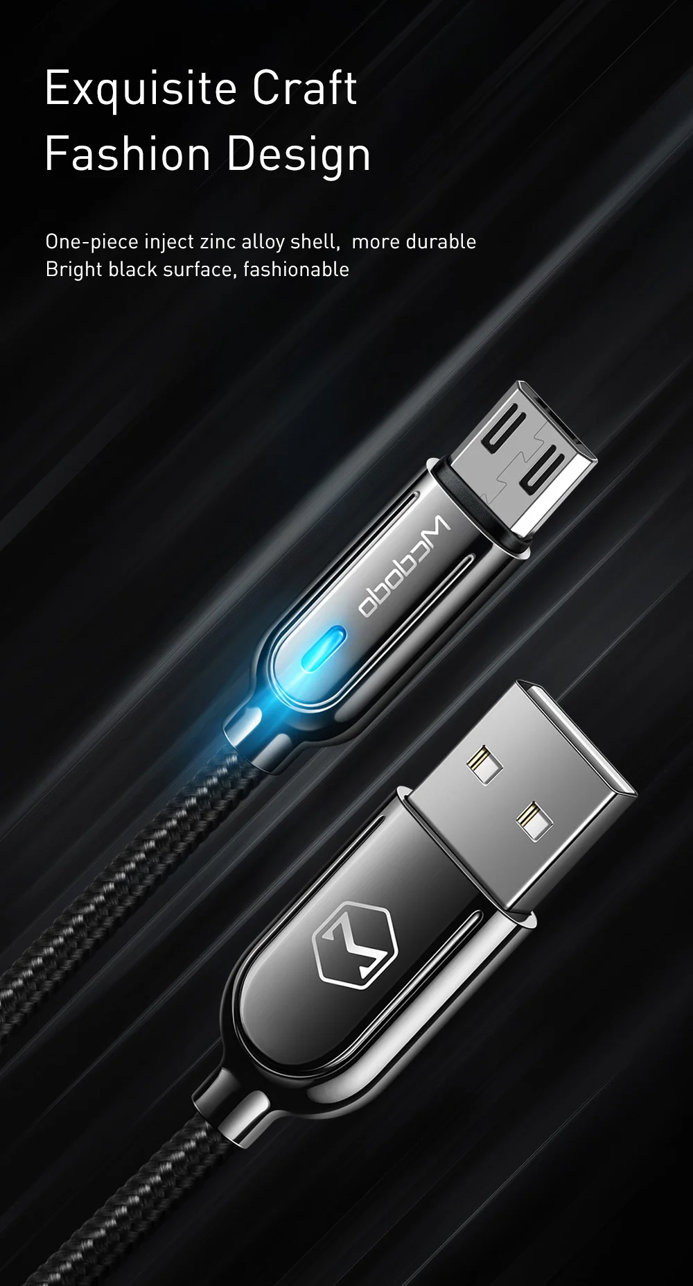 Mcdodo Micro USB кабель 3A Быстрая зарядка Авто disconque для samsung S7 Xiaomi планшет Android, телефон зарядное устройство автоматическое отключение шнур