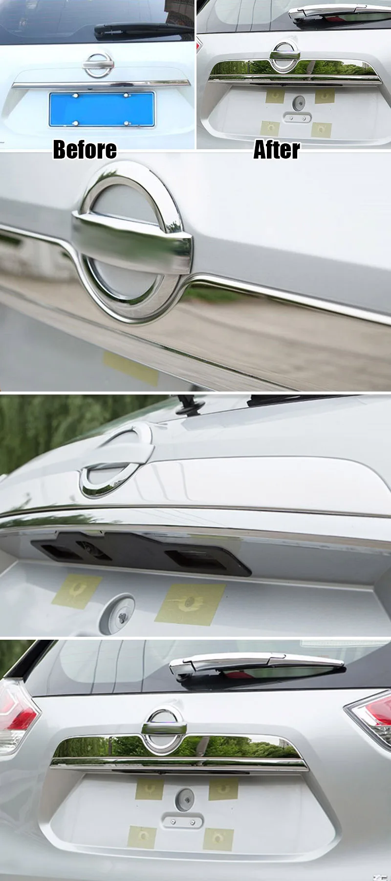 AX Chrome задний багажник Задняя крышка-дверца отделка дверные ручки для Nissan Rogue x-Trail t32