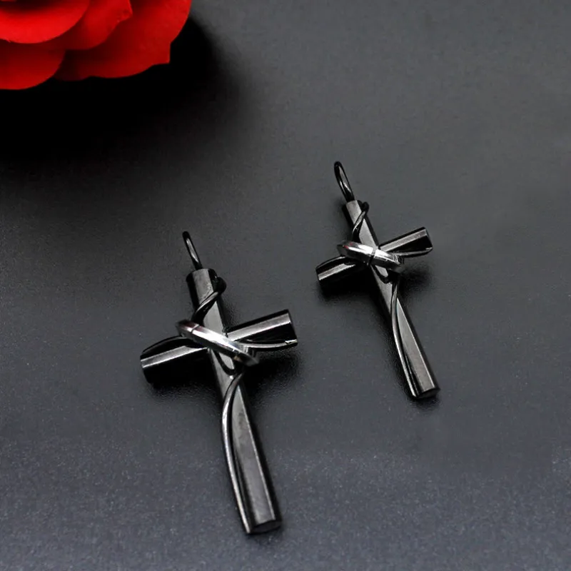 2 size black gold Fashion Stainless Steel Pendant Christian Bible Prayer Cross Men Necklace Charming Gifts Jewelry 2018 | Украшения и