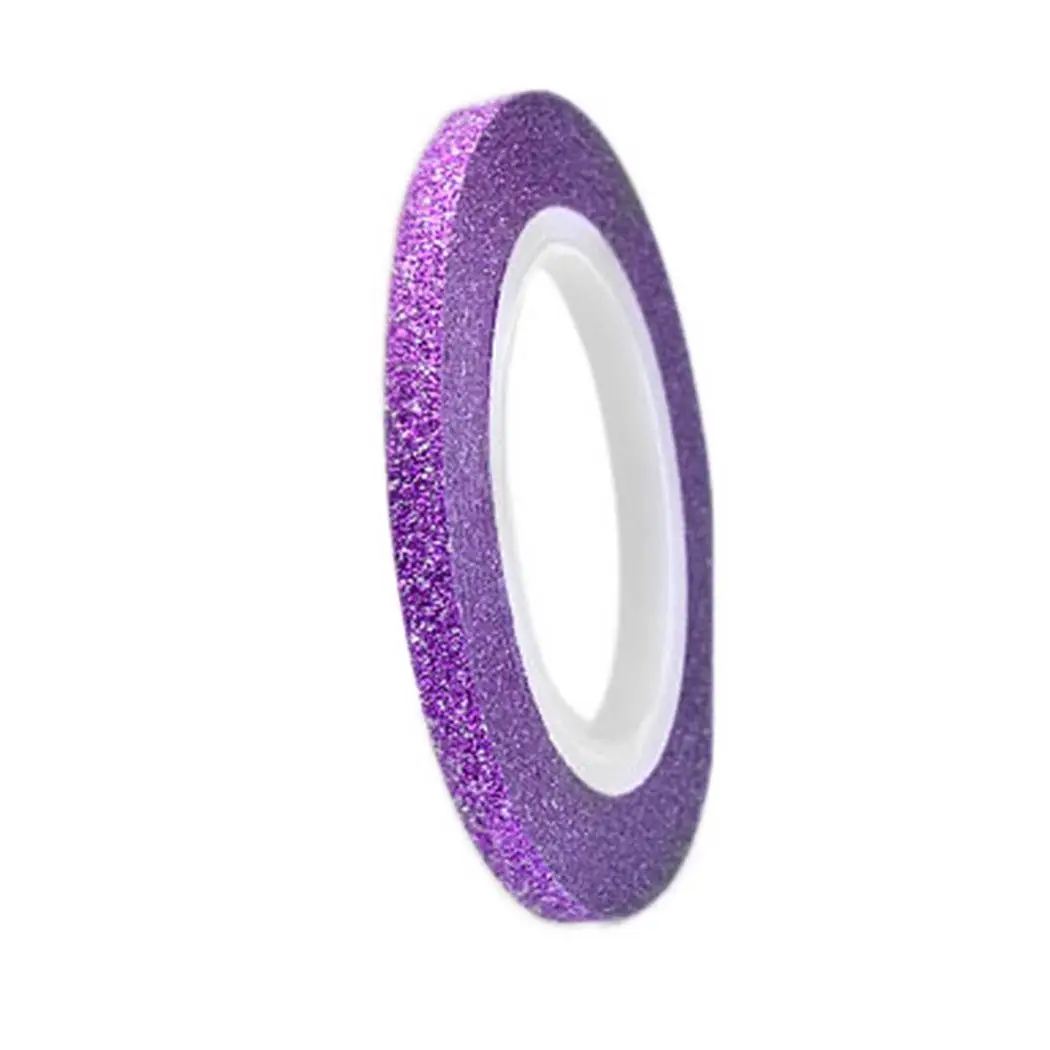 purple 3mm Красивая блестящая художественная полоскающая лента, китайская линия, декоративные наклейки, Типсы для ногтей, повседневные, вечерние, для свиданий - Цвет: purple 3mm