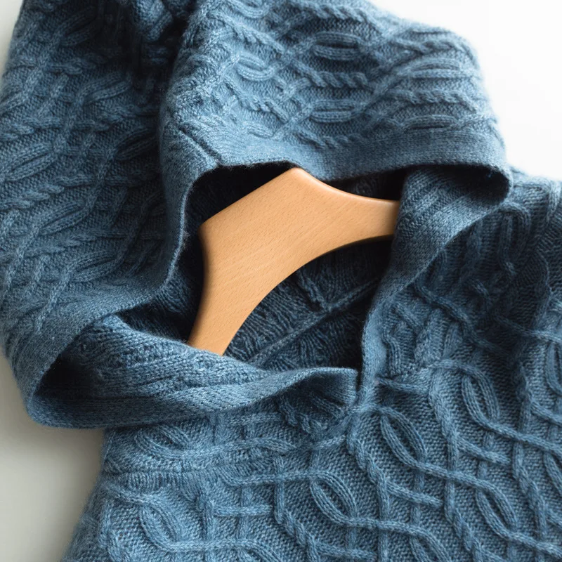 Новинка 2019 осенне-зимний вязаный кашемировый свитер свободный с капюшоном