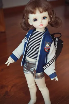 D Новинка! Одежда для кукол бейсбольные куртки 8 цветов для 1/4 1/3 BJD/SD/DD/MSD куклы аксессуары жакет для куклы бейсбольная форма - Цвет: D