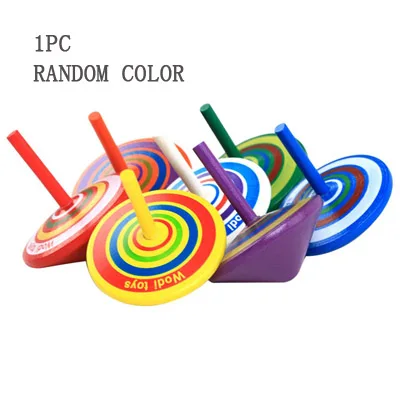 Circle 1pc 1 шт. деревянные детские игрушки с гироскопом детские настольные спиннинговые игрушки Дети День рождения взрослых облегчение стресс подарки, произвольный цвет - Цвет: Circle 1pc