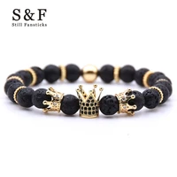 gold crown bracelet beads bracelets for women jewelry men pulseira masculina feminina erkek bileklik hombre friends bangles 2018