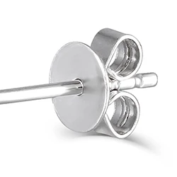 Push Back Серьги-гвоздики с муассанитом, 14 K, 585, белое золото, 5 мм, F цвет, прозрачные серьги для женщин - Цвет камня: Push Back