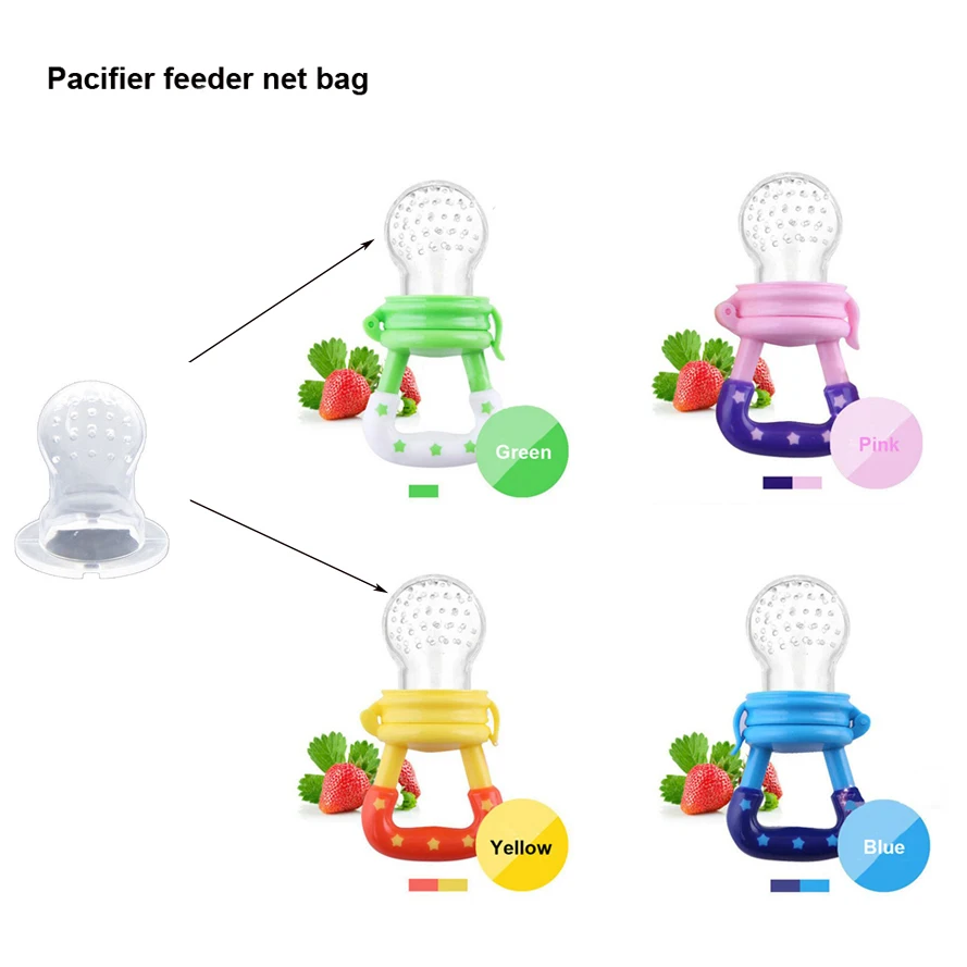 100pcs Silicone Net Bag for Baby Pacifier Fresh Food Milk Nibbler Feeder Pacifiers Bite 3 Sizes |