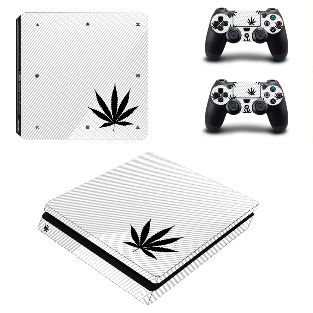 Виниловая наклейка для PS4 Slim Skin Sticker чистый белый зеленый лист трава Playstation 4 и 2