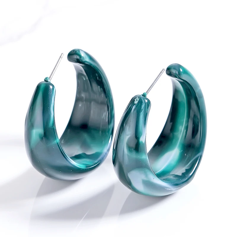 Женские Геометрические серьги-кольца круглые акриловые в стиле ретро богемные