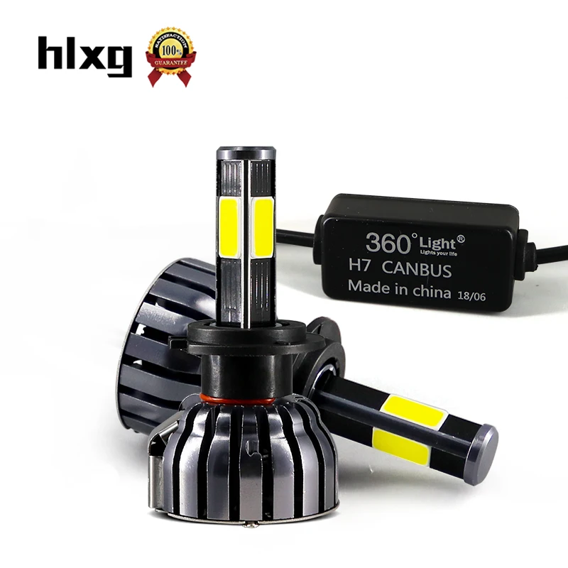 HLXG новое все 4 стороны H7 светодиодный люмен COB 90 Вт 12000lm Автомобильный головной