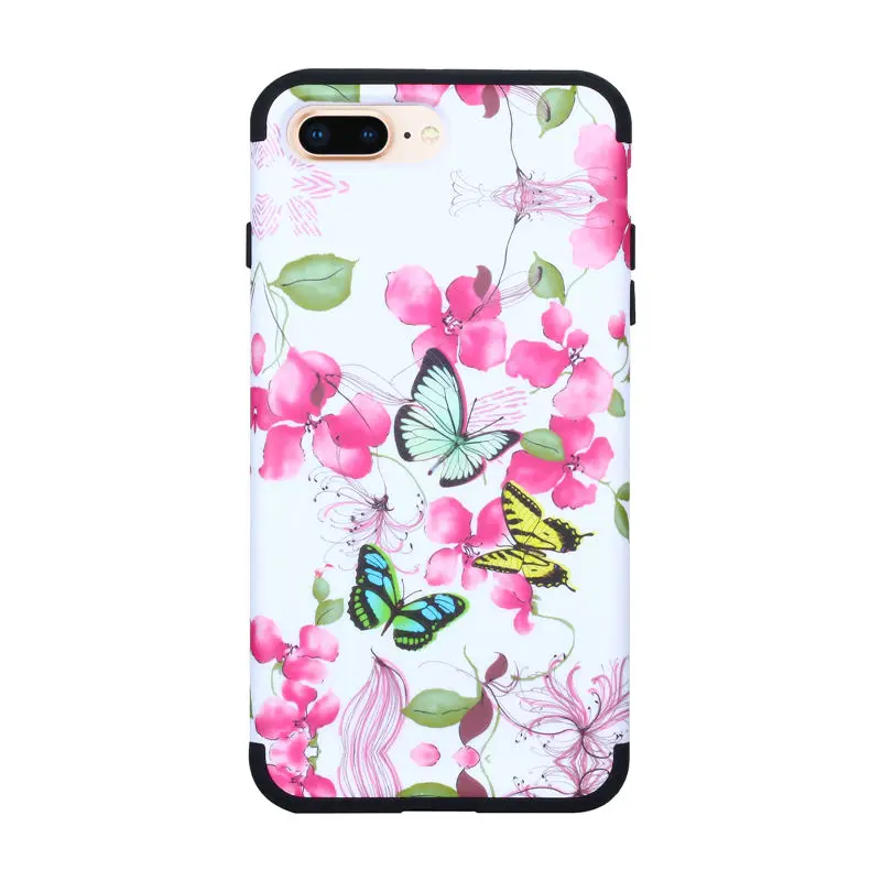 YOKIRIN для iphone 8 Plus/X Силиконовый чехол цветок 3 в 1 жесткий Пластик спереди назад