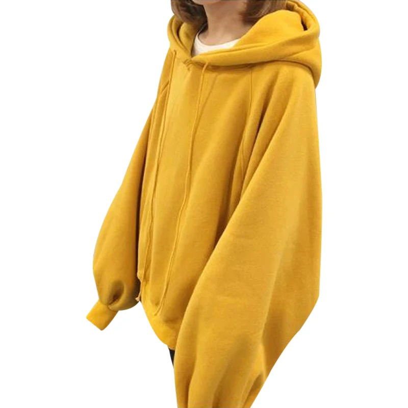 Long Lantern Sleeve Womens Oversized Hoodies Sweat Femme Tracksuits Plus Size Hooded Sweatshirts Tops Pullovers Wholesale | Женская