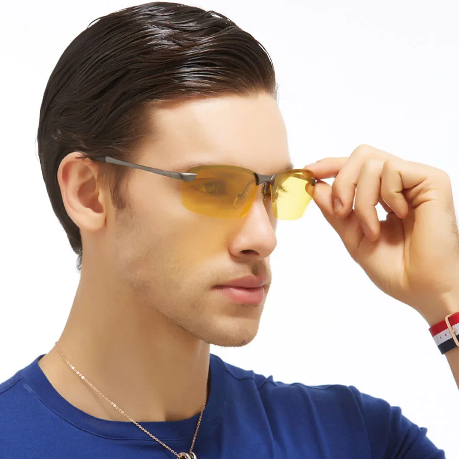 Мужские очки для вождения Aoron Брендовые ночного видения поляризованные