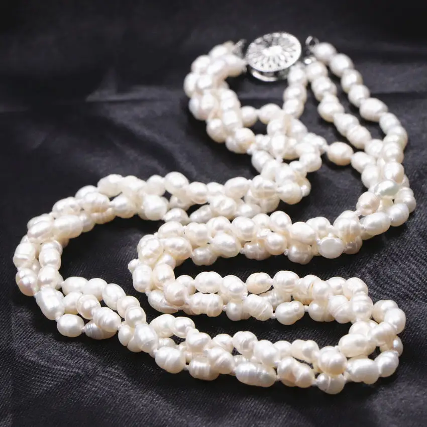 

Модное жемчужное ожерелье для женщин Twining Collier, бусы из натурального жемчуга, многослойные ожерелья, колье, ювелирные изделия, свадебные жен...