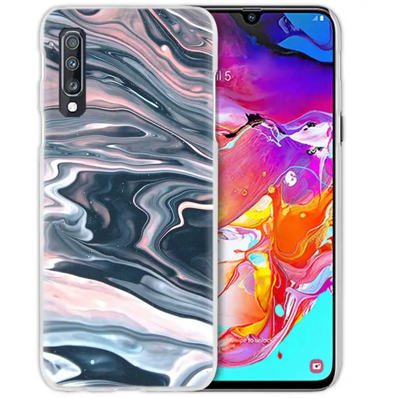 Шикарная розовая Мрамор симпатичный чехол для samsung Galaxy A50 A70 A20e A40 A30 A20 A10 A8 A6 плюс A9 A7 жесткий прозрачный чехол для телефона чехол