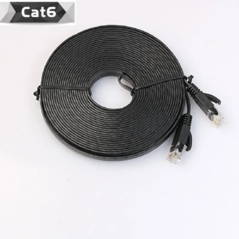Ethernet Кабель Cat 6 плоский сетевой кабель 50 футов белый черный с разъемом Rj45 15 м|cable