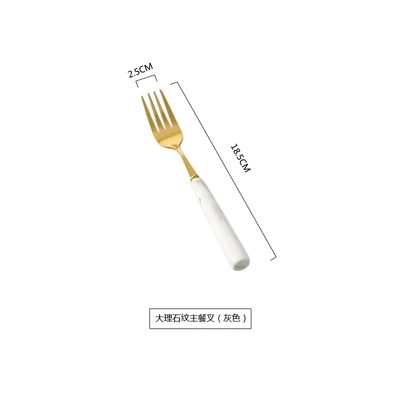 Gray Fork Мраморный керамический столовый набор, столовые приборы, ножи, вилки, ложки, кухонная посуда, нержавеющая сталь, домашние вечерние столовые приборы, набор посуды, Прямая поставка - Цвет: Gray Fork