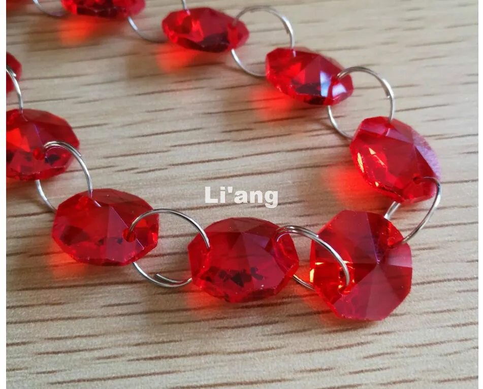 Бесплатная доставка красный цвет 10 метров 14 мм восьмиугольная цепочка Свадебная