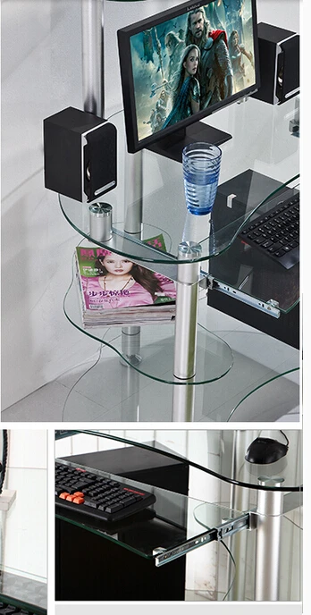 Компьютерный стол .. простое стекло рабочего стола домашний стол. творческий
