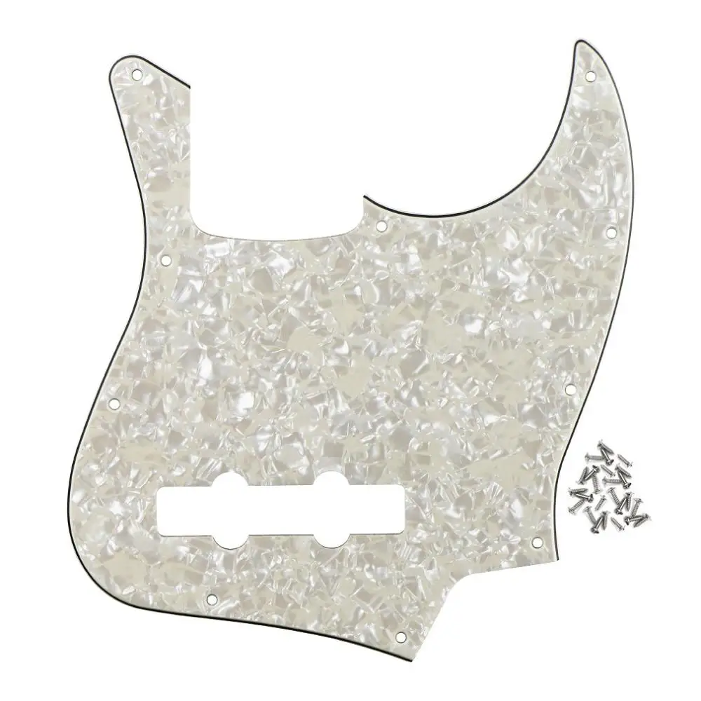 Aged Pearl 4ply FLEOR 1 шт. Jazz Bass pick guard 4 String JB Bass pick Guard скретч пластина и винты для США/Мексика бас гитара аксессуары - Цвет: Aged Pearl 4ply
