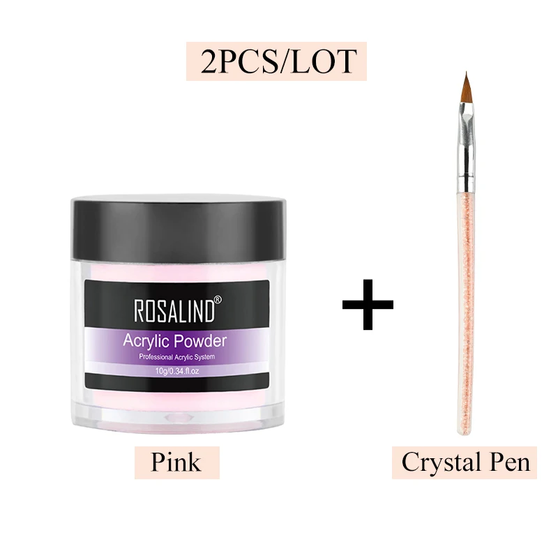 RPC-2PCS-02 ROSALIND акриловый порошок поли гель для ногтей лак для ногтей украшения для ногтей кристалл маникюрный набор профессиональные аксессуары для ногтей - Цвет: RPC-2PCS-02