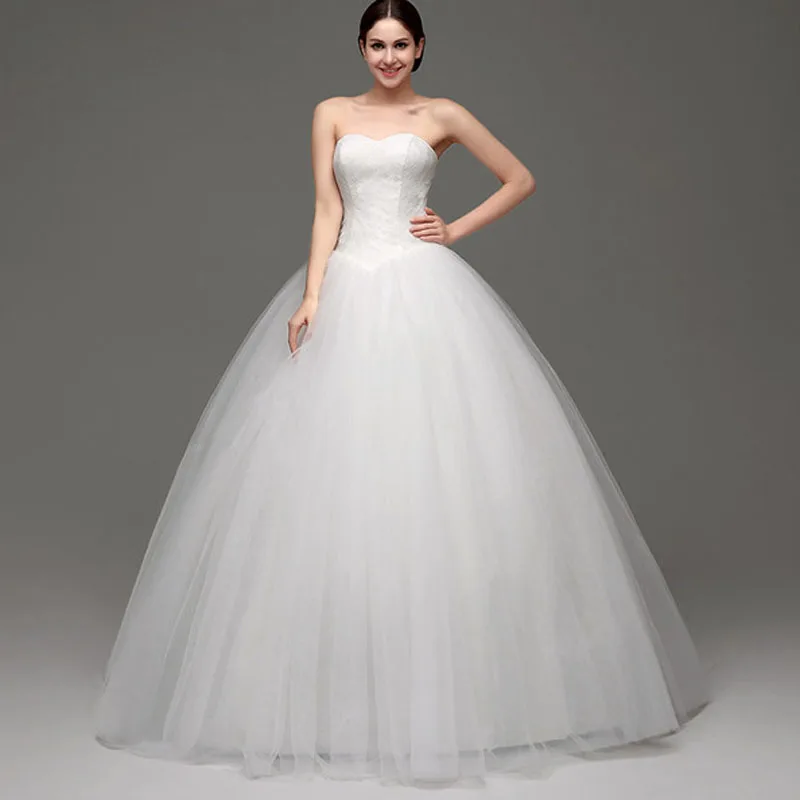 iLoveWedding White/Ivory Ball Gown Wedding Dresses Sweetheart Off the Shoulder Tulle Lace Floor-Length Bridal Gowns 28241 | Свадьбы и