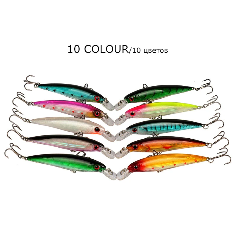 Goture 10 шт./лот 11 см/13.5 г Minnow Рыболовные Приманки Воблеры Crankbait Жесткий