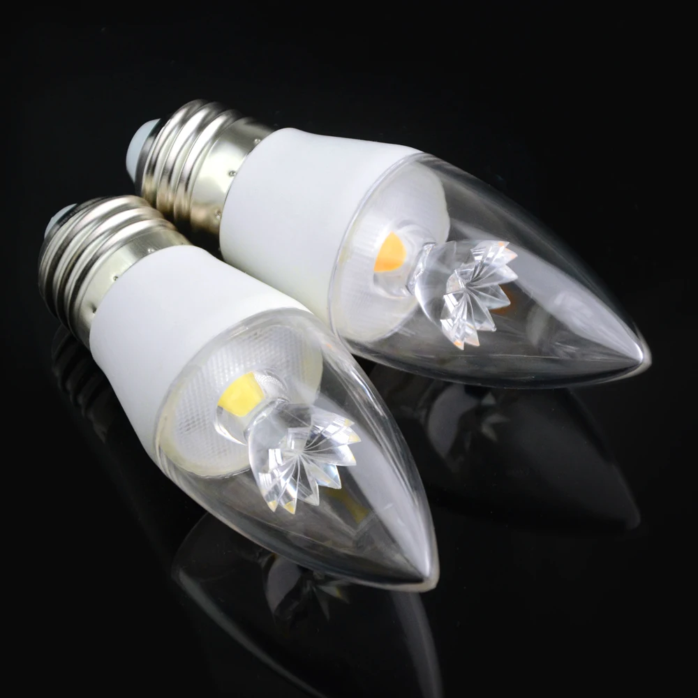 E27 Светодиодный светильник накаливания E14 E12 100-240V 220V 110V COB Чип свеча Эддисона лампочки 5W ампулы заменить 40W лампы накаливания
