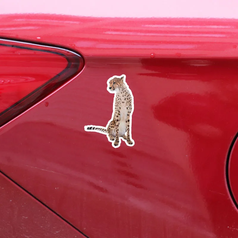 

YJZT 10CM*15CM Funny Animal Leopard Car Styling Car Sticker Decal PVC Accessories 5-0720